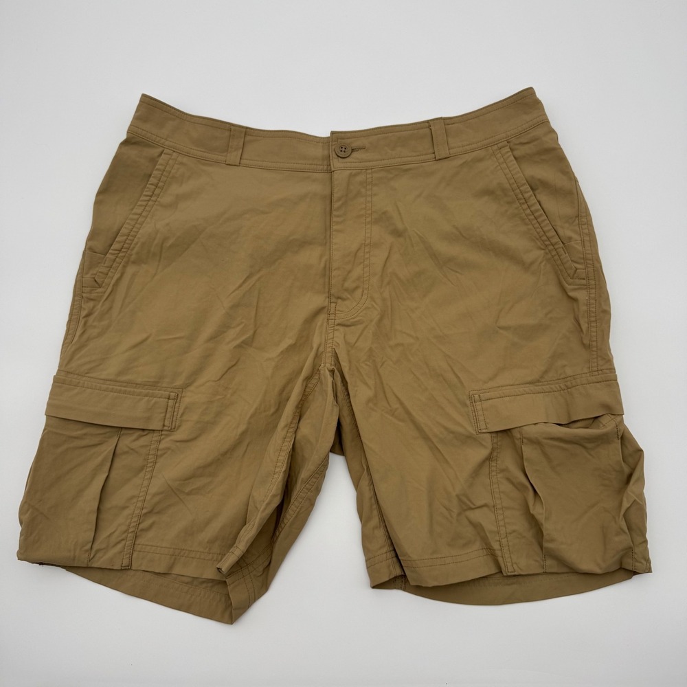 REI Co-op Sahara Cargo Shorts Mens 38 Tan Hiking Outdoor Utility Lightweight